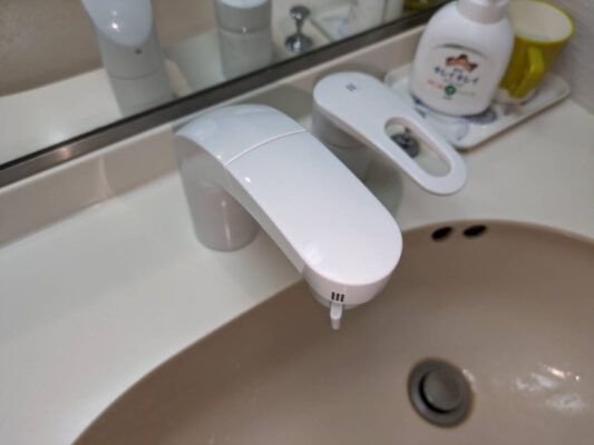 新しいシャワー水栓の設置完了